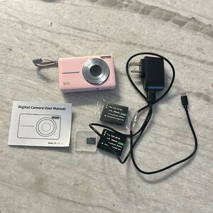 Pink Digital Camera, FHD 1080P Camera with 16X Zoom and Anti Shake